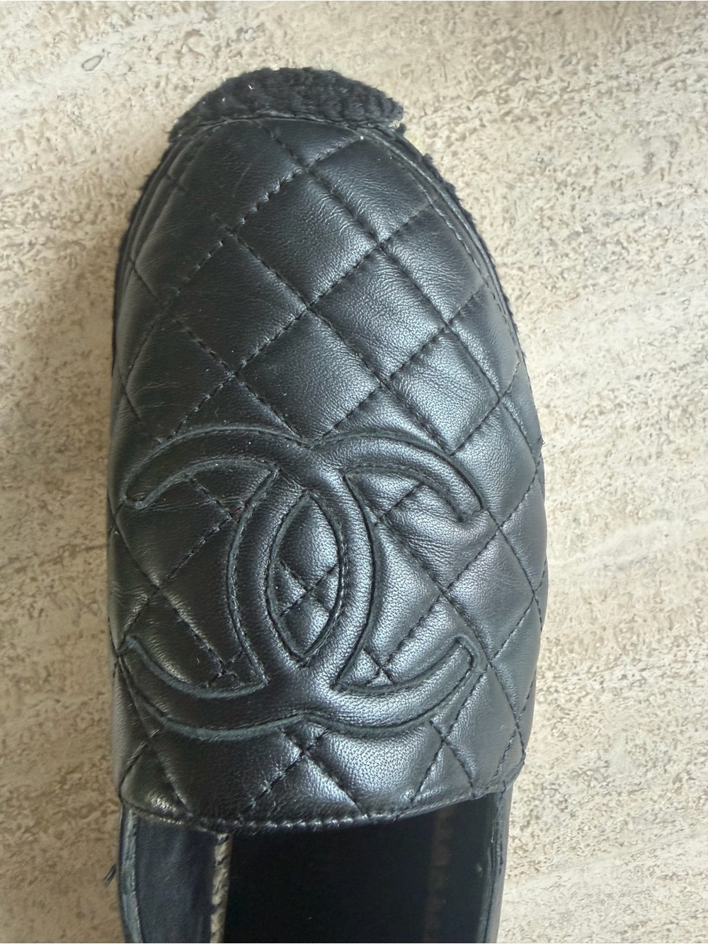 CHANEL Black Quilted Leather Espadrille Flats with CC Logo - Picture 4 of 16